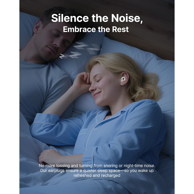 Ear Plugs for Sleeping Noise Cancelling, 45dB Reusable Earplugs for