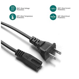 SLLEA AC in Power Cord Outlet Socket Cable Plug Lead for PSB Alpha VS21 VisionSound Computer Powered Speaker Extension Television TV Sound Bar Soundbar Sound Base Soundbase Vision Sound