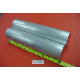 2 Pieces 2-1/4" Aluminum 6061 Round Rod 12" Long +.07"/-0 Solid Extruded T6511 Bar Stock 2.25" OD