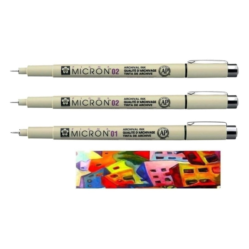 PIGMA MICRON Sakura 02 Black 2 Pack and Sakura 01