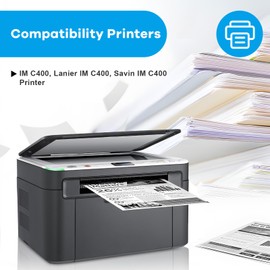 Junnchee IM C300 IM C400 Black High Yield Toner Cartridge Replacement for Ricoh IMC400 IMC300 842370 for Lanier Savin IM C300 C300F IM C400 C400F C400SF Printer (Black, 2-Pack)