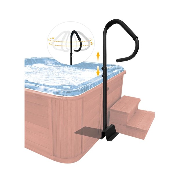 Spa Handrails Hot Tub Handrail Slide Under Base Spa Side Handrail Hot Tub Steps with Safety Handrail Spa Hand Rail Hot Tub Handle Spa Grab Bar for Outdoor Indoor Hot Tub Railing to Get in and Out