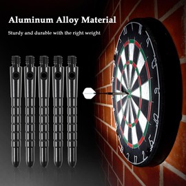 YUFFQOPC Dart Shafts Darts Stems, 53mm Long Metal Dart Stems Darts Accessories Kit, Aluminium Dart Stems with Dart Washers 15+20 (Black)