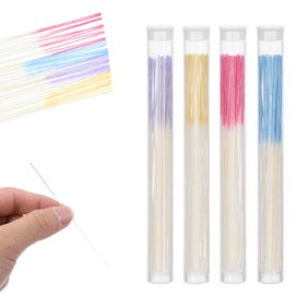 Oruola 240pcs Earring Hole Cleaner Floss,3.8 In Ear Piercing Cleaner Floss,Disposable Piercing Hole Cleaner for Women Men,4 Colors Piercing Cleaner Floss with Storage Tube,Blue Purple Rose Red Yellow