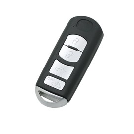 BROVACS Replacement Key Shell + Uncut Blank Emergency Insert Key Compatible with MAZDA 4 Button Smart Keyless Entry Remote Key Case Fob with OFF BTN PG535B