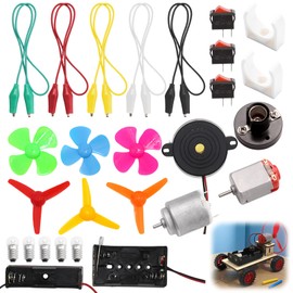 26Pcs Electric Circuit Kits for Children Science Learning Making Motor Kits for Kids Student DIY STEM Science Lab Experiment Project