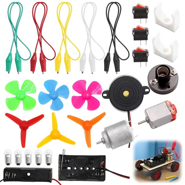26Pcs Electric Circuit Kits for Children Science Learning Making Motor
