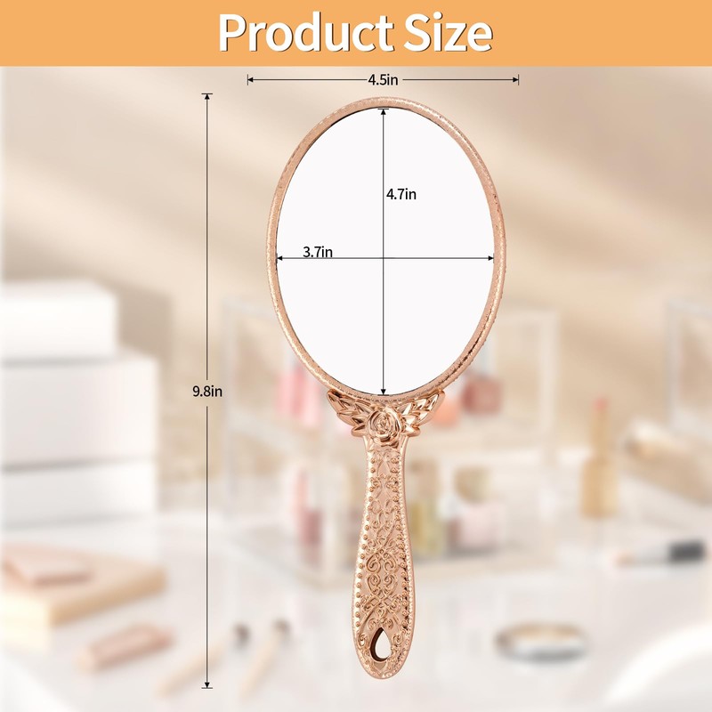 XPXKJ Hand Mirror Vintage Handheld Mirror with Handle Vanity Makeup