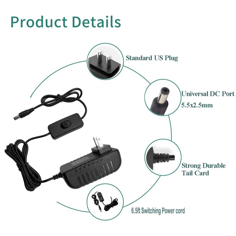 24V DC Power Supply 1A 24W AC Adapter Transformer