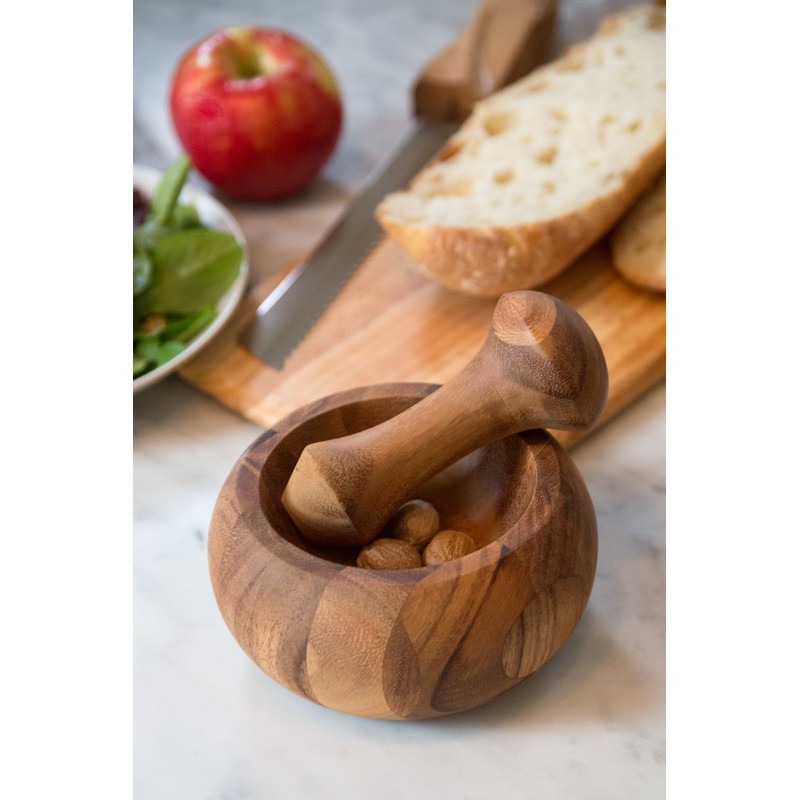 Ironwood Gourmet Olmec Mortar and Pestle, Acacia Wood
