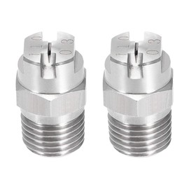 sourcing map Flat Jet Nozzle Tip - 304 Stainless Steel Nozzle 1/4BSPT Male Thread 1/4BSPT (110 Degrees, 1.1 mm Opening)