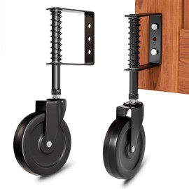 5” Spring Loaded Gate Wheel Gate Caster Wheel Fence Wheels for Gates, Fence Gate Wheel Gate Caster Gate Wheels for Wooden Gate, Ideal for Outdoor Gates, 200 LBS Capacity, 1 Pcs, Black