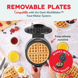 DASH Removable Waffle Plates (Removable 8" Waffle Plate 2 Pack for the MultiMaker Treat Maker System)