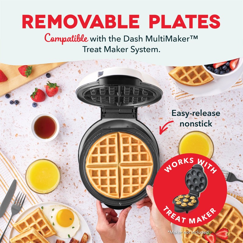DASH Removable Waffle Plates (Removable 8" Waffle Plate 2 Pack