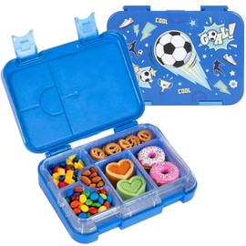 YOYTOO Tritan Bento Lunch Box for Kids, 760ml / 26oz BPA-Free Leak-Proof Food Containers with 6 Compartments, Dishwasher Safe, Size for Ages 3-7 Back to School Students Lunches