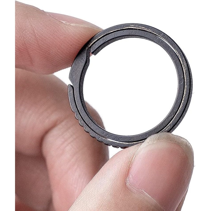 TIMULTI Titanium Keyring Keychain Double Ring Side Push Non-slip Design