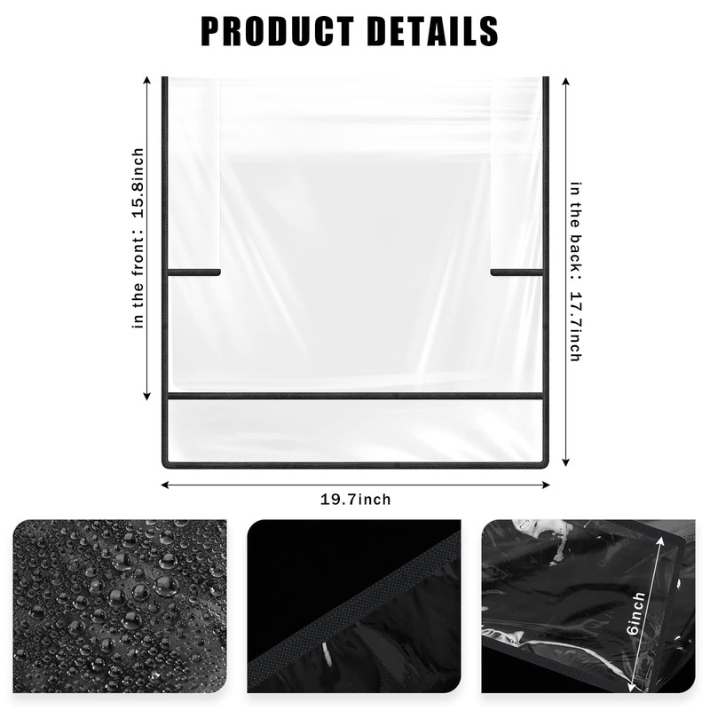Hoolerry 4 Pcs Salon Chair Cover, Clear Square Chair Protectors,