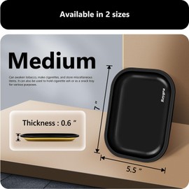 roygra Rolling Tray, Matte Metal Decorative Tray (Orange, Medium - 7 x 5.5'')