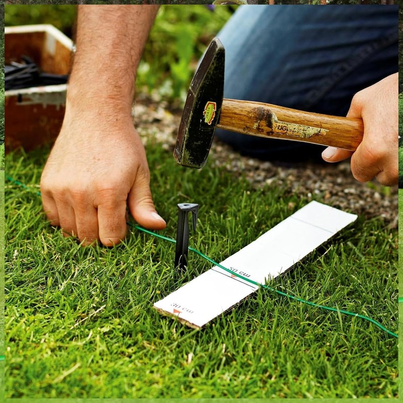 YUNYU 100Pcs Lawn Edging Pegs, 8.5cm Black Landscape Boundary Wire