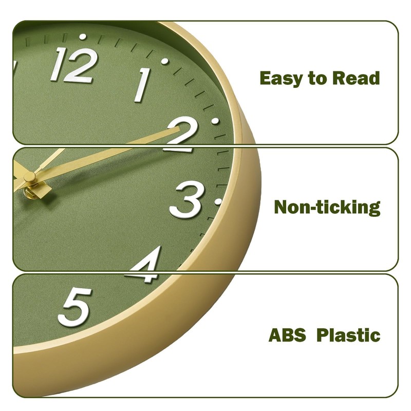 Mosewa Wall Clock 8 Inch, Battery Operated Silent Non-Ticking Modern