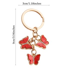 scicent Keyrings & Keychains Butterfly Lover Gift Key Chain Gifts for Family Friends Christmas Birthday Gifts for Women Girls, Red13