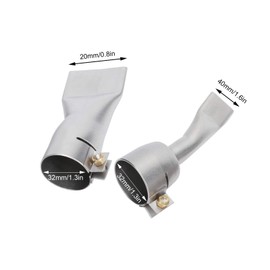 2-Piece Welding Gun Flat Nozzle, 20mm Small + 40mm Large Tip for Welding Tool Hot Air Heat Gun Stainless Steel Grinding Tools