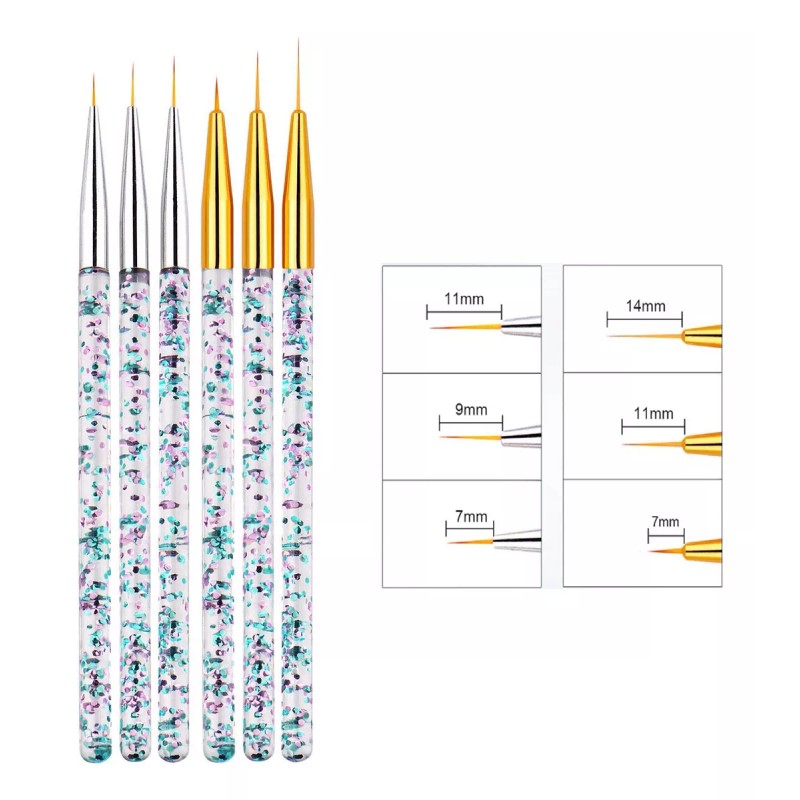 MM11 Nail Liner Pen, Pinceles Para Uñas Art Brush 6