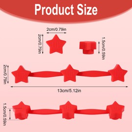 8stk Set Silikon Heißluftfritteuse Magnet, Inklusive 4 Sternförmigen Langen Streifen Backpapier Magnete 4 Sternförmigen Magnetschnallen zum Festhalten von Pergamentpapiereinlagen(Rot)