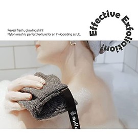 Bolsa de jabón exfoliante para jabón | Esponja exfoliante corporal, exfoliante para baño o ducha | para jabón de barra grande o puntas sobrantes | Gri