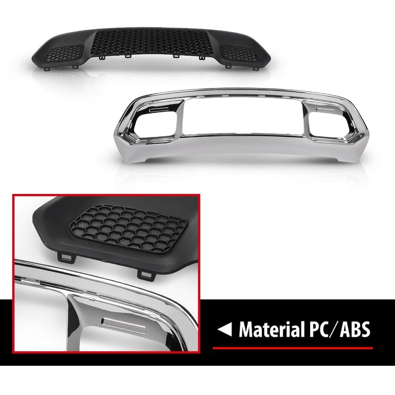 Front Lower Grille & Bumper Grill Bezel, Fit Jeep Grand