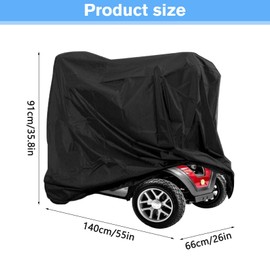 Idota Mobility Scooter Cover, Waterproof Mobility Scooter Cover, 210D Oxford Scooter Cover, Universal Tarpaulin for Mobility Scooter 140 x 66 x 91 cm
