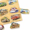 Melissa & Doug Wooden Peg Puzzle Sound Puzzle Vehicles Hear