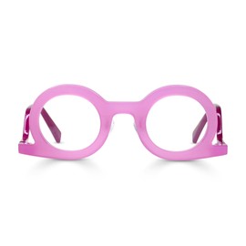 eyebobs - Temple Tantrum | Premium Reading Glasses for Men and Women | Round Frame for Narrow Faces | Pink Front, 2.00