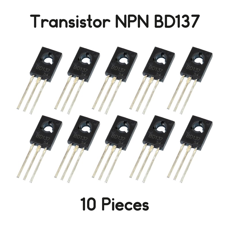 Set of 10 Transistors NPN BD137 60V 1.5A