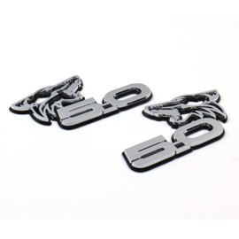 Pair Custom Coyote 5.0 Emblems Door Left Right 3D Badge Compatible with Mustang F150,Universal Car Vehicle, Truck (Chrome Black)