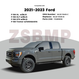 ZSBMP Halogen Tail Lights W/Blind Spot Compatible With 2021 2022 2023 Ford F150 XLT Tail Light (21-23 Halogen Type W/Blind Spot, Left Driver Side) OEM:ML3Z-13405-C ML3Z-13405-B