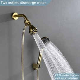 Evangeline Solid Brass Shower Diverter Valve G1/2" 3 Way Shower Arm Diverter (Brushed Gold)