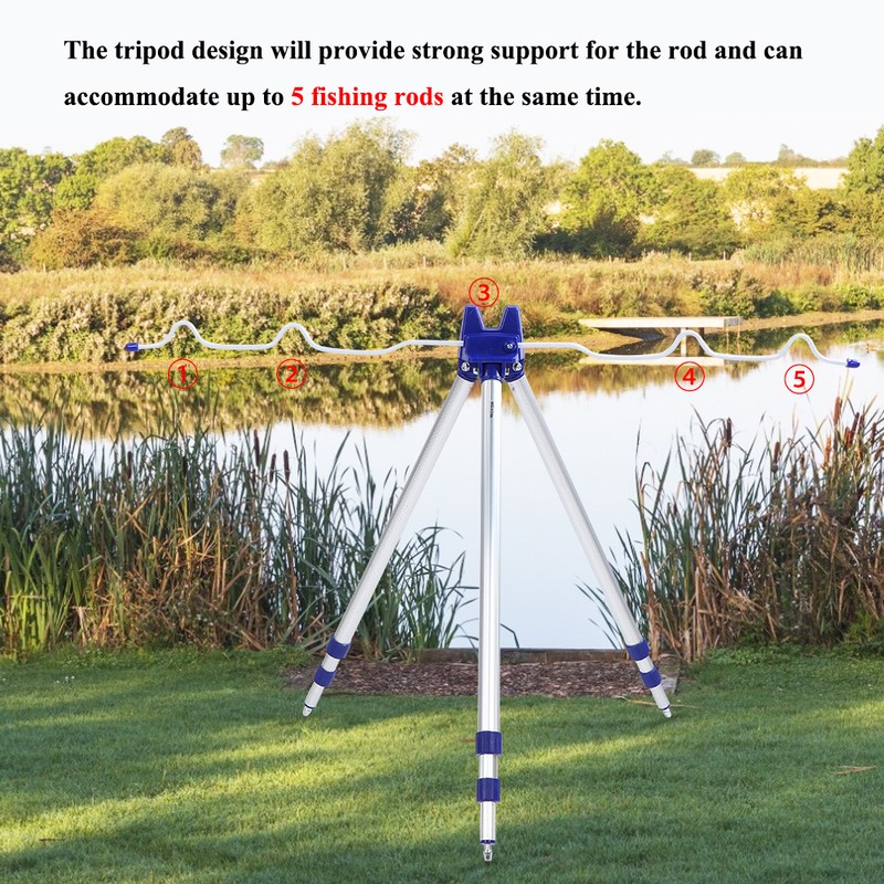 Aluminium Alloy Adjustable Telescopic Fishing Rod Stand Bracket Tripod Holder