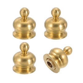 PATIKIL 18 x 22mm Lamp Finials Caps Knob, 4 Set Solid Brass Lamp Shade Top Decoration Screw Cap Nuts with Brass Reducing Adapter for Table Lamps Floor Lamps