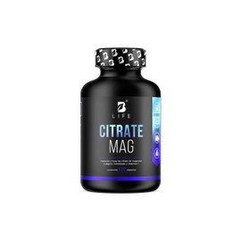 B Life Citrato de Magnesio Puro | 130 cápsulas | 2400 mg por porción | Alta absorción | Adicionado con Vitamina C y Colágeno Hidrolizado | Citrate Mag