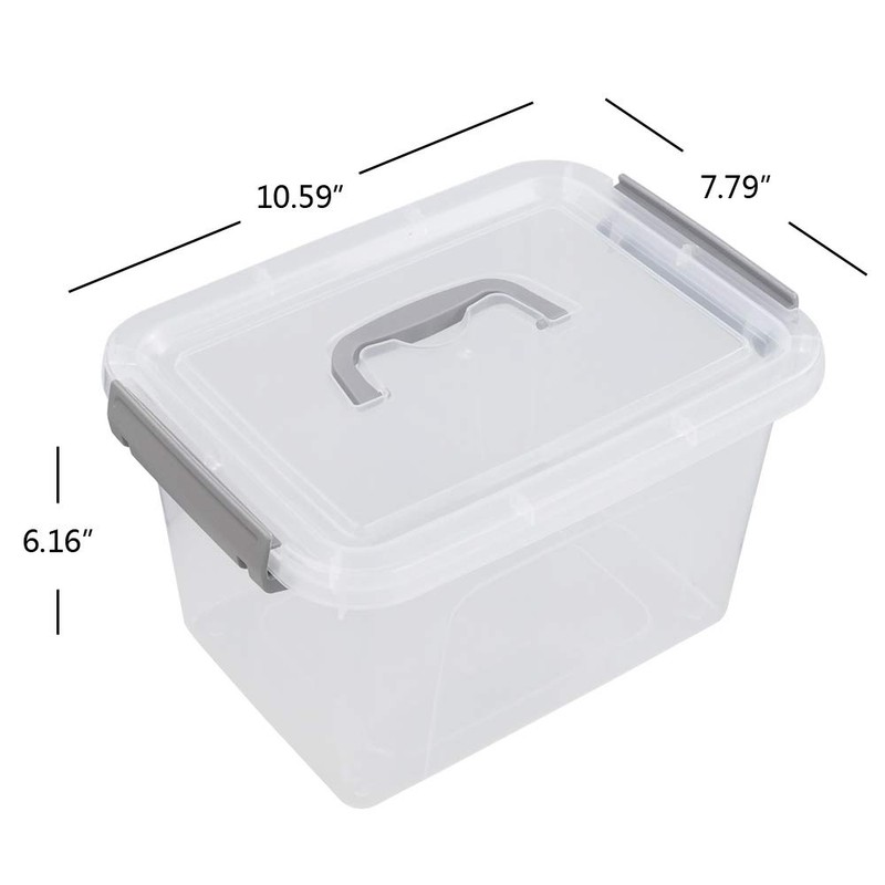 Neadas 6 Quart Plastic Storage Containers with Lids and Handles,