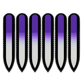 Mont Bleu Coloured Glass Nail File in Black Bag - Small and Handy - Real Tempered Glass - Handmade in the Czech Republic