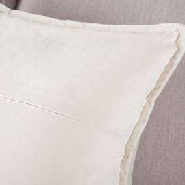 Madizz Set of 2 Nordic Soft Plush Solid Back Pads Decorative Pillow Covers Cushion Covers Cushion Cover for Sofa Bedroom 50*50CM Cream White