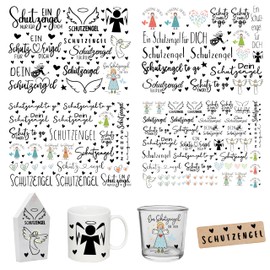 FloraVigo Rub On Sticker Approx. A5 19 x 14 cm (4 Pieces) (Guardian Angel)