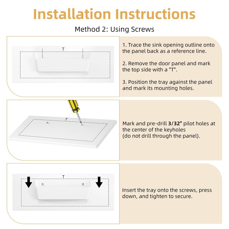 Furniware 1 Pair Tip-Out Tray 11 inch with 4 Hinges,