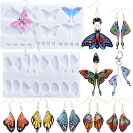 LET'S RESIN Resin Earring Molds, 2 Pcs Resin Molds Silicone with Butterfly Moth Wings Shapes, Silicone Molds for Resin Jewelry, DIY Art Craft