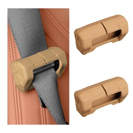 ZNDAW 2 PCS Car Seat Belt Buckle Covers, Anti-Scratch Silicone Safety Belt Clip Buckle Protector, Vehicle Interior Seatbelt Buckle Guard Protective Sleeve for Cars Vans Trucks (Brown)