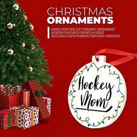 ChalkTalkSPORTS Hockey Ceramic | Hockey Mom Christmas Ornament