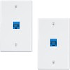 Hepzest 2-Pack 1 Port Ethernet Wall Plate, RJ45 Cat6 Female