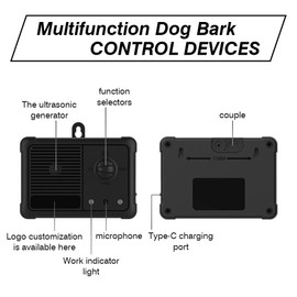 2 Pack Dog Bark Deterrent Devices with 3 Modes, Ultrasonic Dog Bark Device with Range of 33ft, USB Rechargeable Dog Bark Silencer Suitable for Small, Medium and Large Dogs from 6 Months to 8 Years